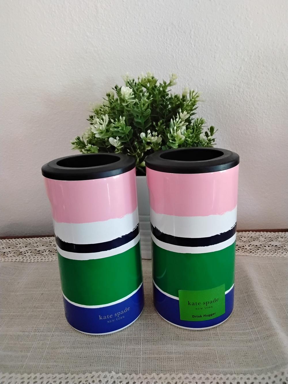 kate spade Pink & Green Striped Drink Huggers (Set of 2)